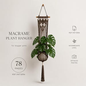 Macrame Plant Hanger with Berry Knots | 78-Page PDF Tutorial | Intermediate | Detailed Step by Step | Knot Guide | Instant Download
