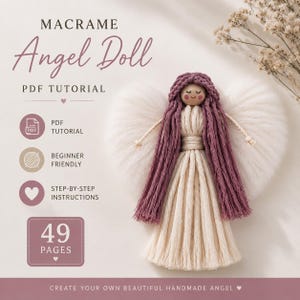Macrame Angel Doll 48-Page PDF Tutorial | Beginner Friendly Pattern | First Figurine Project | DIY Wall Ornament Decor | Instant Download