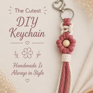 Macrame Flower Keychain Tutorial | 41-Page PDF Pattern | Beginner Level | Detailed Step-by-Step Photos & Knot Guide | Instant Download image 12