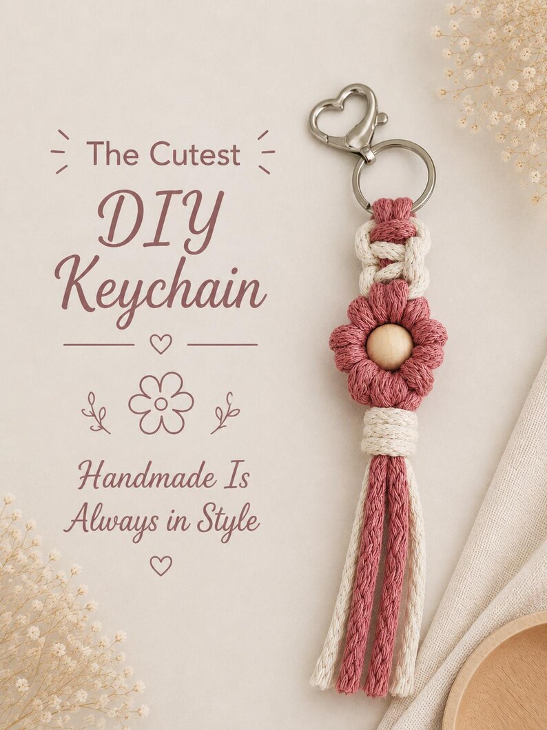 Macrame Flower Keychain Tutorial | 41-Page PDF Pattern | Beginner Level | Detailed Step-by-Step Photos & Knot Guide | Instant Download image 12