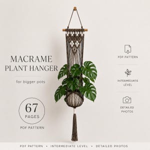 Macrame Plant Hanger with Berry Knots | 78-Page PDF Tutorial | Intermediate | Detailed Step by Step | Knot Guide | Instant Download