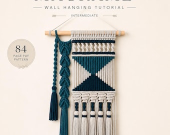 Macrame Boho Chic Wall Hanging | 84-Page Tutorial | Intermediate Level | Detailed Step by Step Photos | Knot Guide | Instant Download