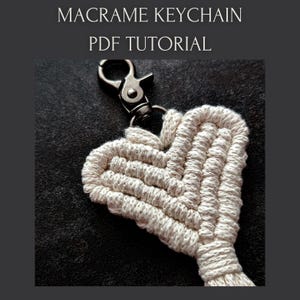 Macramé Heart Keychain PDF Tutorial | 33-Page DIY Guide with Step-by-Step Photos + Bonus Knot Guide | Key Charm Pattern | Instant Download