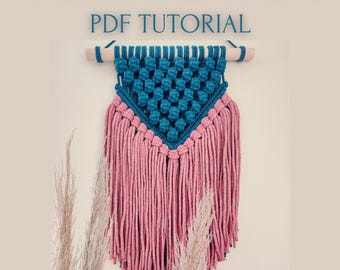 Beerenknoten Makramee Wandbehang PDF Anleitung | 47-seitige Bastelanleitung mit Schritt-für-Schritt-Fotos + Bonus Knotenanleitung | Boho Muster Sofort Download