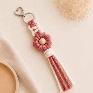 Macrame Flower Keychain Tutorial | 41-Page PDF Pattern | Beginner Level | Detailed Step-by-Step Photos & Knot Guide | Instant Download image 11
