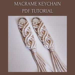 Einfache Boho Macramé Schlüsselbund PDF Anleitung | 20-seitige Bastelanleitung mit Schritt-für-Schritt-Fotos + Bonus Knotenanleitung | Sofortiger Download von Schlüsselanhängern