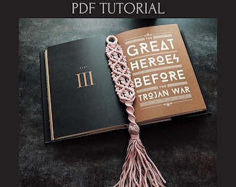 Makramee Lesezeichen PDF Anleitung | 45-seitige Bastelanleitung mit Schritt-für-Schritt-Fotos + Bonus Knotenanleitung | Detailliertes Lesezeichen-Muster | Sofort Download