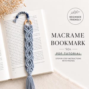 Tutorial de marcapáginas de macramé estilo boho / Patrón en PDF para principiantes / Fotos detalladas paso a paso y guía de nudos incluida / Descarga instantánea