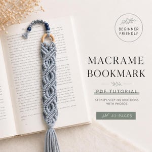 Anleitung für ein Boho-Makramee-Lesezeichen | 43-seitige PDF-Anleitung | Anfänger | Detaillierte Schritt-für-Schritt-Fotos & Knotenanleitung | Sofort-Download