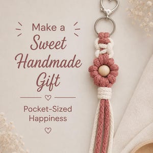 Macrame Flower Keychain Tutorial | 41-Page PDF Pattern | Beginner Level | Detailed Step-by-Step Photos & Knot Guide | Instant Download image 9