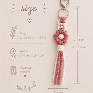 Macrame Flower Keychain Tutorial | 41-Page PDF Pattern | Beginner Level | Detailed Step-by-Step Photos & Knot Guide | Instant Download image 16