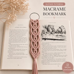 Macrame Simple Bookmark Tutorial | 54-Page PDF Pattern | Beginner Level | Detailed Step-by-Step Photos & Knot Guide | Instant Download