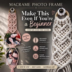 Macrame Photo Frame Tutorial for Beginners | Easy Step-by-Step PDF Pattern | Boho Wall Hanging DIY | No Experience Needed | Instant Download