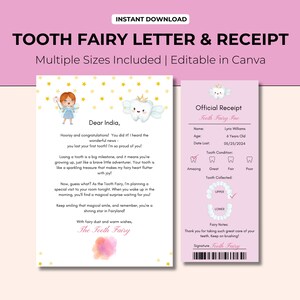 Tooth Fairy Letter First Tooth | Editable Tooth Fairy Letter | Tooth Fairy Receipts | Last Tooth Fairy | Tooth Fairy Printable | Tooth Fairy