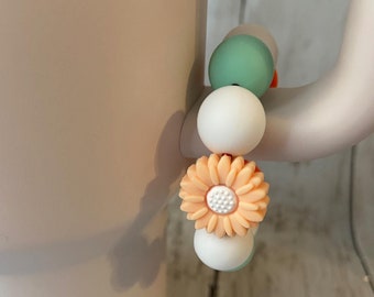 Beaded Flower Cup Charm | Tumbler Handle Accessory