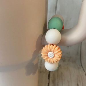 Beaded Cup/Tumbler Charms-Flowers | Tumbler Accessories | Bogg Charms | Cup Handle Charms | Beaded Luggage Tags