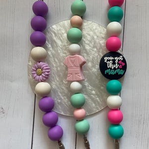 Beaded Cup/Tumbler Charms- Flowers/Scrubs/Mama | Tumbler Accessories | Bogg Charms | Cup Handle Charms | Beaded Luggage Tags