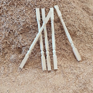 Beech Wood Stair Spindles: CNC Turned Balusters (10 Pieces)