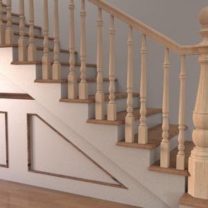 Beech Wood Stair Spindles - CNC Turned Balusters (10 Pieces)