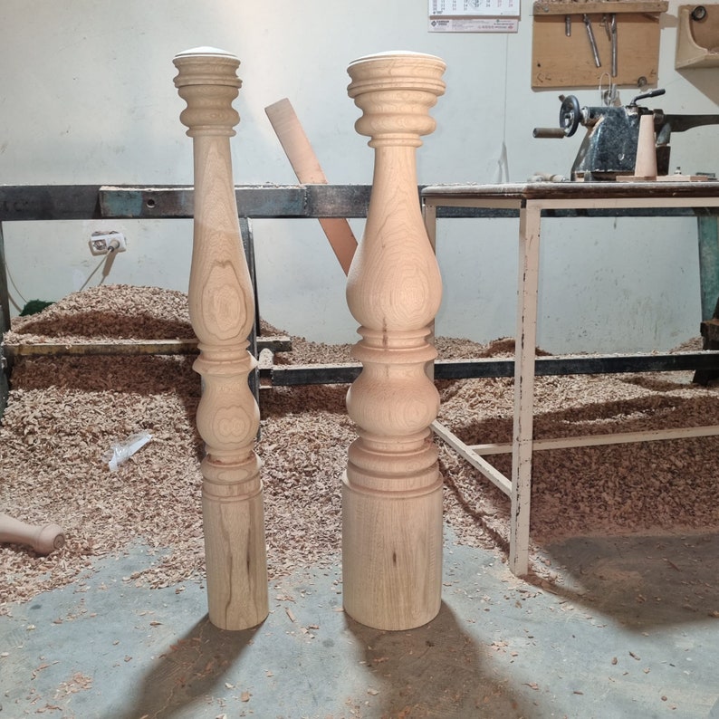 Newel Post, White Oak, Wooden Turned Newel Posts, Newel Posts, Stair