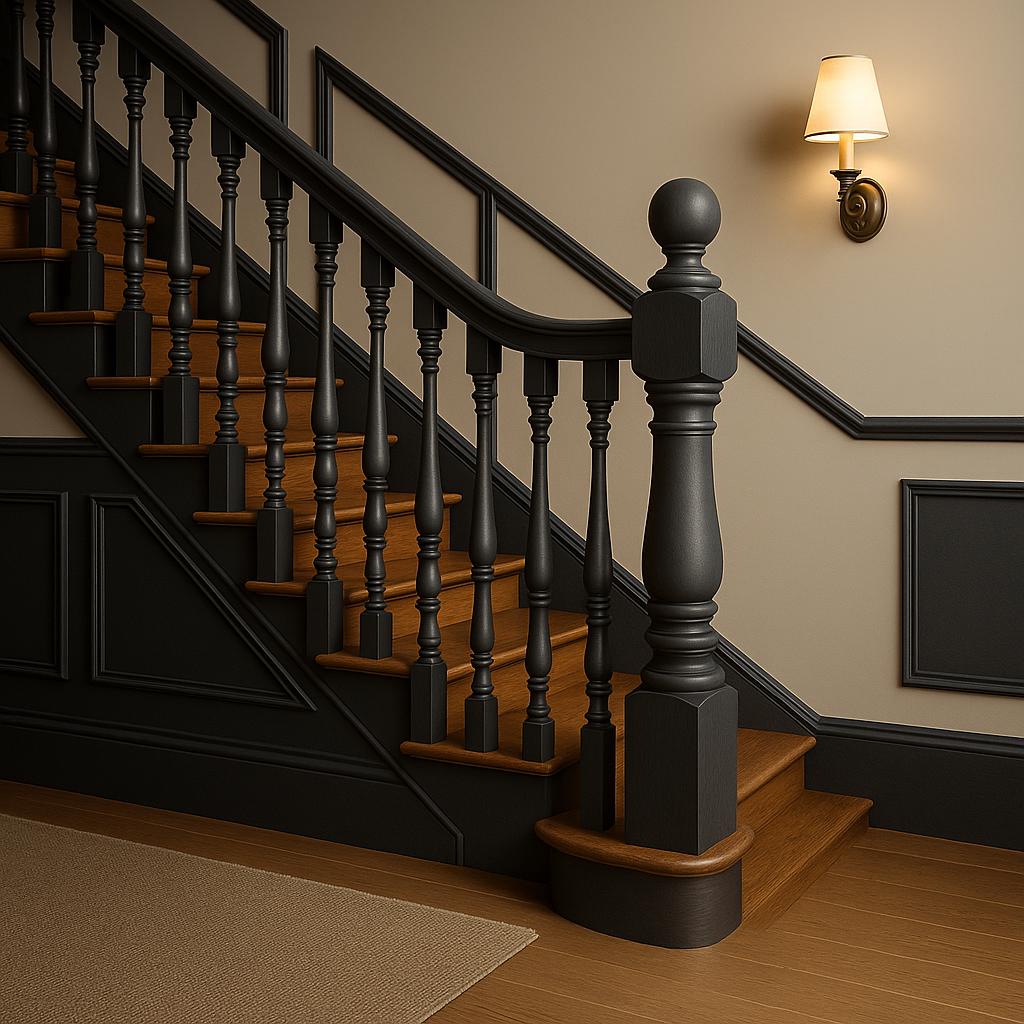 Handcrafted White Oak Newel Post: 48" Elegant Staircase Finial