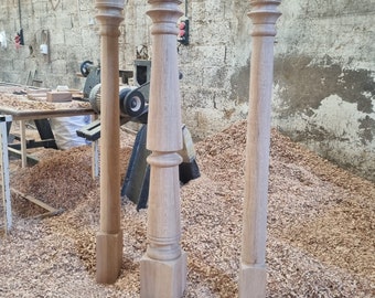 Newel-Pfosten, aus Holz gedrehte Newel-Pfosten, Newel-Pfosten,