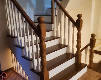 Newel post, Balusters, Wood lathe, Stair railing, Wooden stair railing posts, stair spindle, Wooden stair spindle, Lathe stair spindle