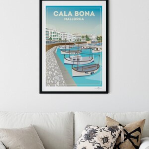 Cala Bona Bucht Mallorca Reise Poster Drucken