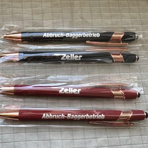 Metall Soft Touch Kugelschreiber mit Touch Pen Stylus Wunschgravur Textgravur Beschriftung