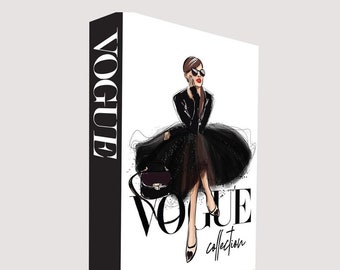 Vogue boekendoos, decoratieve boekendoos, luxe thuisboekendoos, te openen opslag nepboekendoos, salontafelboeken cadeau modeboekendoos