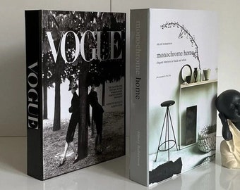 Decorative Book Box,Vogue Book Box,Home Fashion Luxury Book Box,Openable Storage Fake Book Box,Coffee Table Books Gift Decorative Book Box