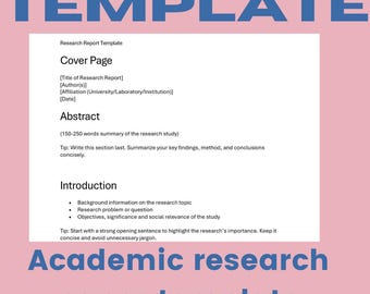 Editable Research Report Template | Academic Writing | Science Report Format