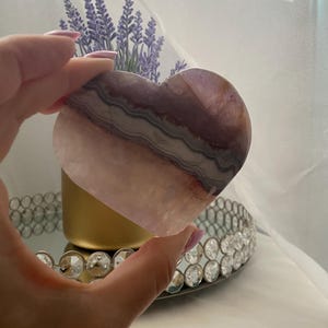 Mexican Crazy Lace Agate Heart Healing Crystals Meditation Birthday Gift Valentine’s Day