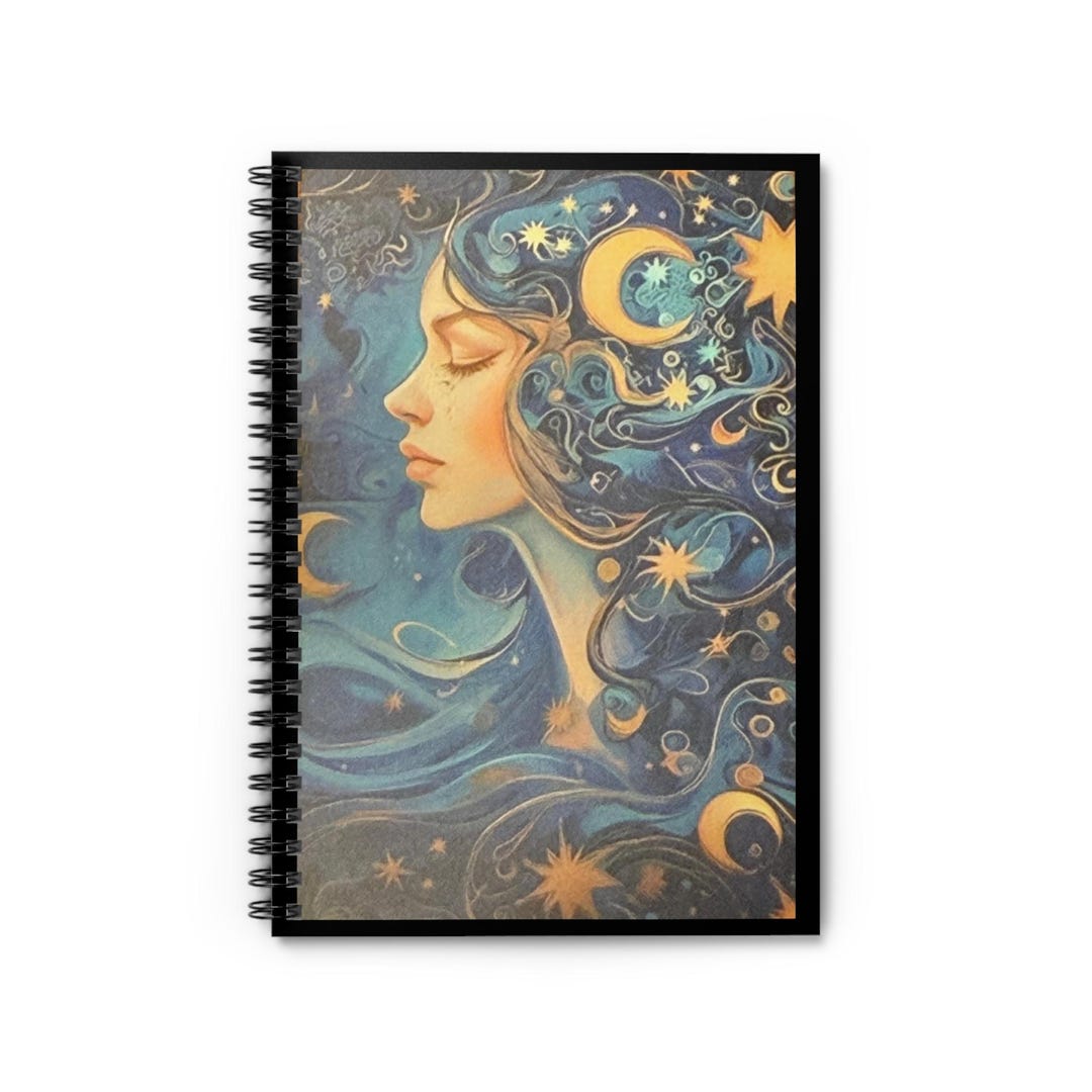 Celestial Dreamer Spiral Notebook - Cosmic Art, Journaling, School ...