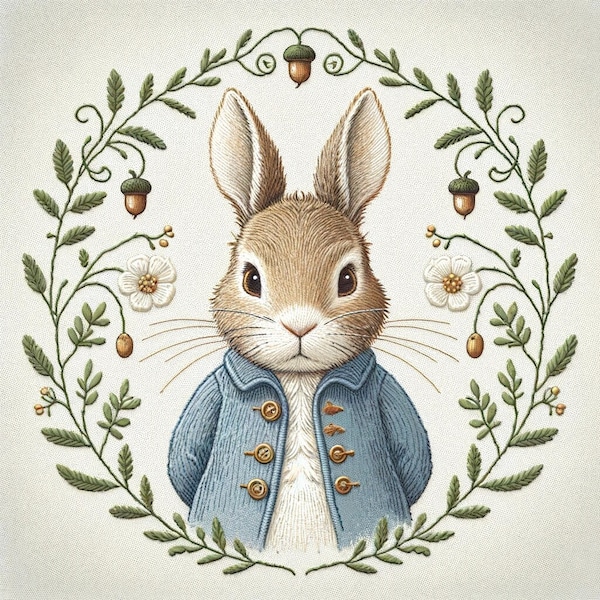 Peter Rabbit embroidery design instant download