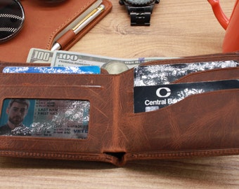 Men's Leather Wallet,  Leather Cash Wallet, Credit Card Wallet, Custom Classic Wallet, Handmade Leather Wallet