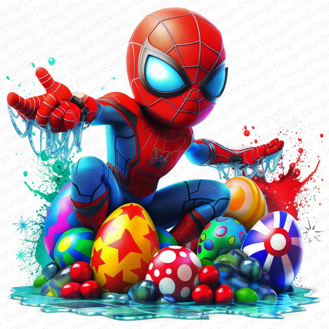 Easter Spider-man Png, Superhero Easter Cartoon Png Bundle, Spider-man ...