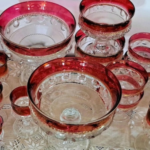 Ciotole sostitutive Ruby Flash Composte: centrotavola Indiana Glass Kings Crown