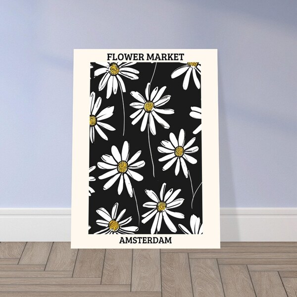 Flower poster, affiche fleur, Flower market print, Poster fleur, tableau fleur, flower frame aquarelle, flower market Paris (2/3)