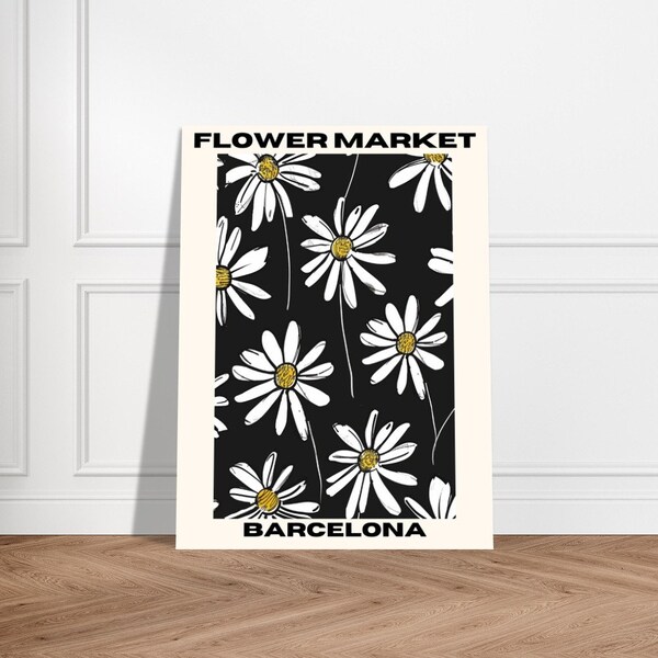 Flower poster, affiche fleur, Flower market print, Poster fleur, tableau fleur, flower frame aquarelle, flower market Paris (3/3)