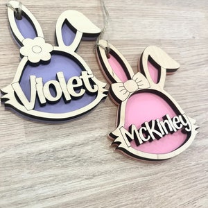 Easter Bunny Head Tags | Bunny Name Basket Tag | Easter Name Tag | Easter | Basket Tag | Custom Easter Tag | Girls & Boys | Personalized