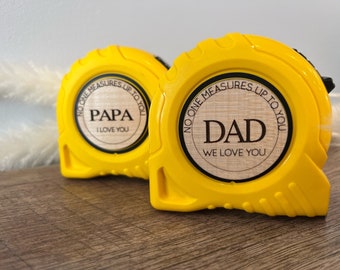 Engraved Tape Measure | No One Measures Up To You | Fathers Day Gift | Dad | Grandpa | Papa | Opa  | Gift from Kids | Measuring Tape