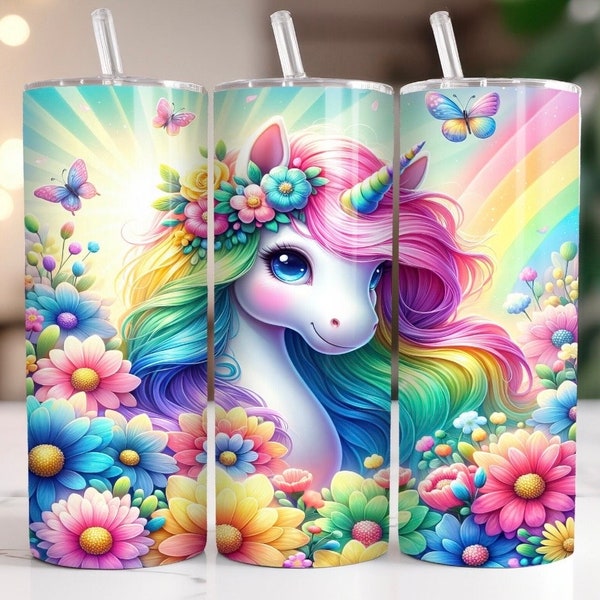 Introducing our Unicorn 20oz tumbler, perfect for all unicorn lovers out there! Adorned with vibrant colors**ships fast**