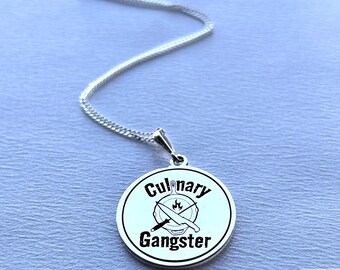 Collier chef cuisinier en argent, collier personnalisé, collier chef cuisinier personnalisé, pendentif couteau en argent, pendentif cadeau chef cuisinier, cadeau pour lui, collier couteau