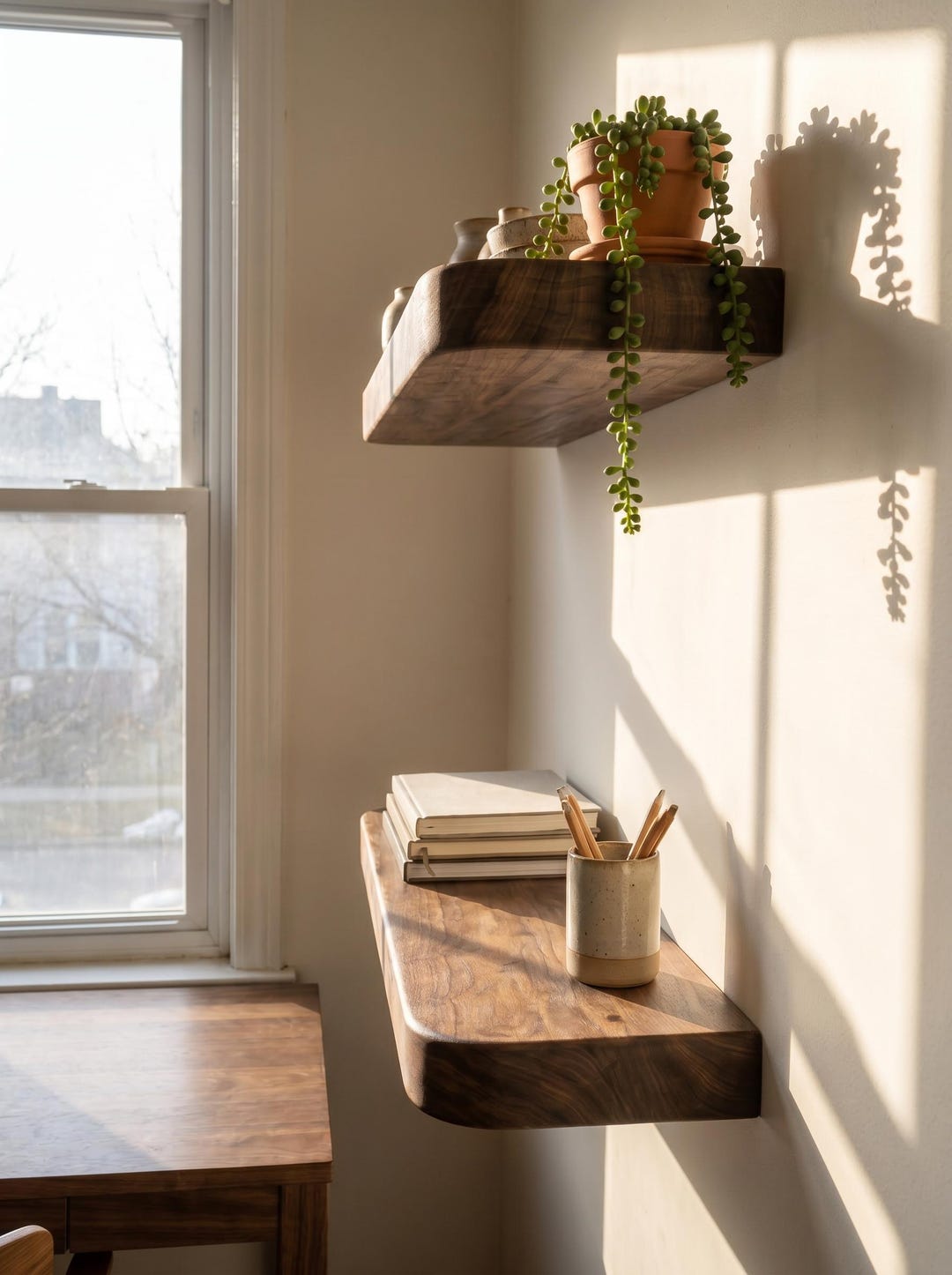 Custom Wood Floating Shelf Rounded Corners Minimalist Shelving - Etsy