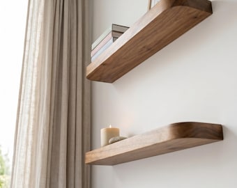 Rounded Edge Floating Shelf – Handcrafted Solid Wood Wall Shelf