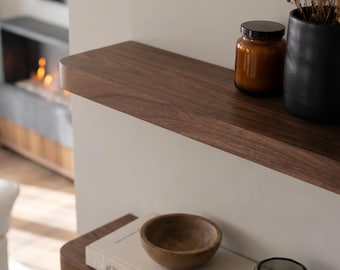Custom Floating Shelf Rounded Ends | Minimalist Shelf | Bedroom Kitchen Office