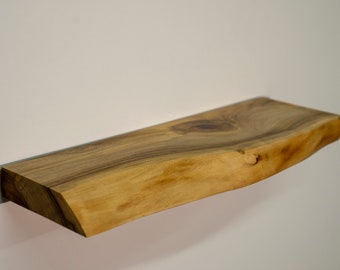 Walnut Floating Shelf /Live edge shelf / Custom wood shelves/ Rustic Shelves / Long Book Shelves / Wall Kitchen Shelves /Bathroom shelves