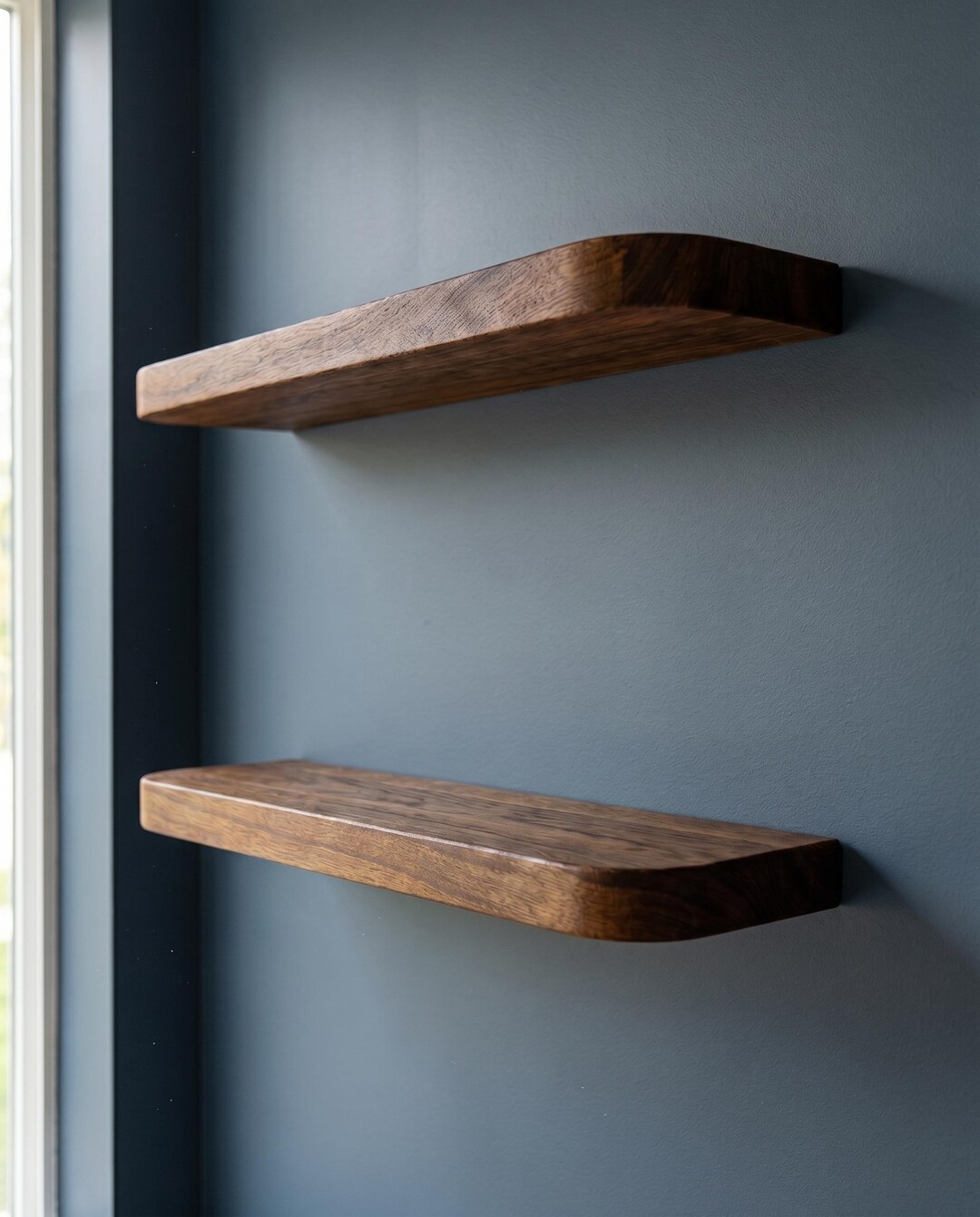 Solid Wood Floating Shelf | Smooth Rounded Edges | Modern Wall Decor ...