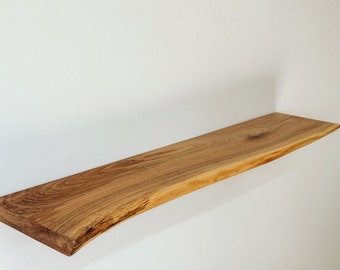 Live Edge Walnut Floating Shelves, Reclaimed Industrial Wooden Floating Shelves, Long Floating Shelf, Farmhouse Heavy Duty Floating Shelves